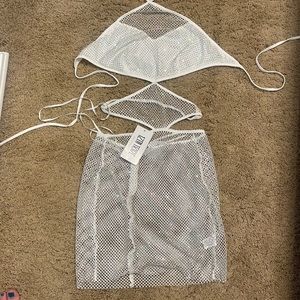 12th Tribe Rhinestone Mesh bachelorette cover up